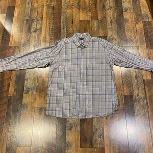 Southern Marsh light blue and gray button down shirt